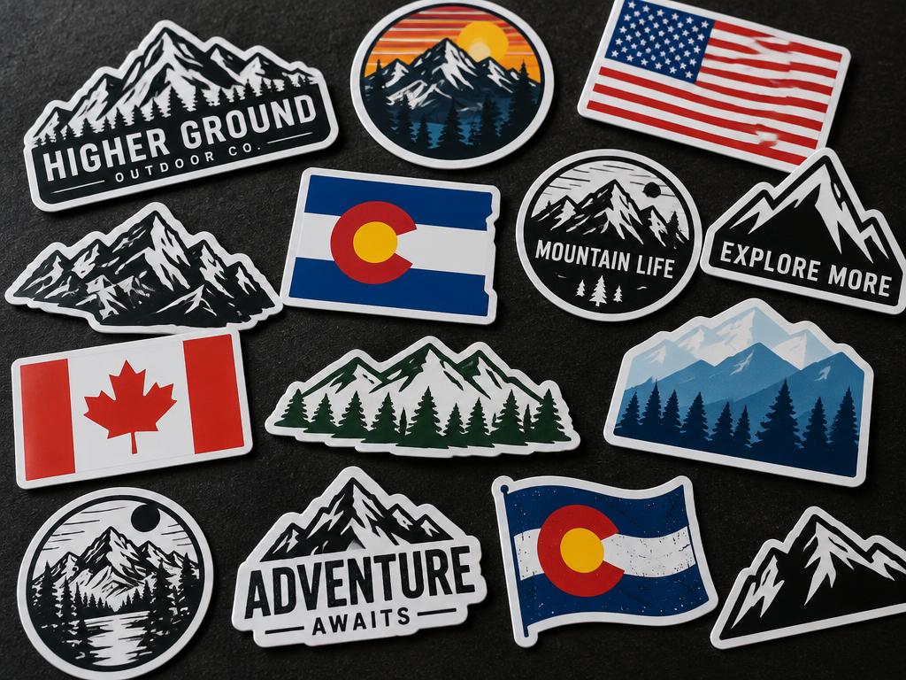 Assorted custom die-cut stickers and decals